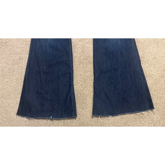 Hudson Kelli Jeans Bell-Bottom Flare Low-Rise Dark Raw Cut Hems Size 28 Stretch - Picture 6 of 8